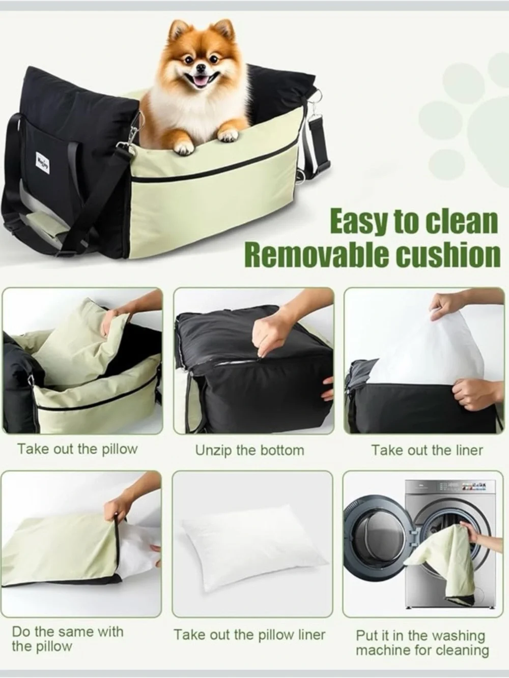Premium Green and Black Dog Travel Carrier - Comfortable Pet Tote
